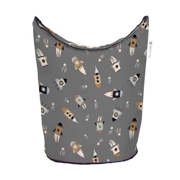 Cesto portaoggetti per bambini in tessuto grigio Cosmos - Butter Kings-image-2