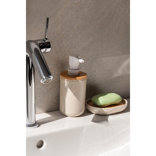 Set di accessori da bagno in plastica beige Decent - PT LIVING-image-1