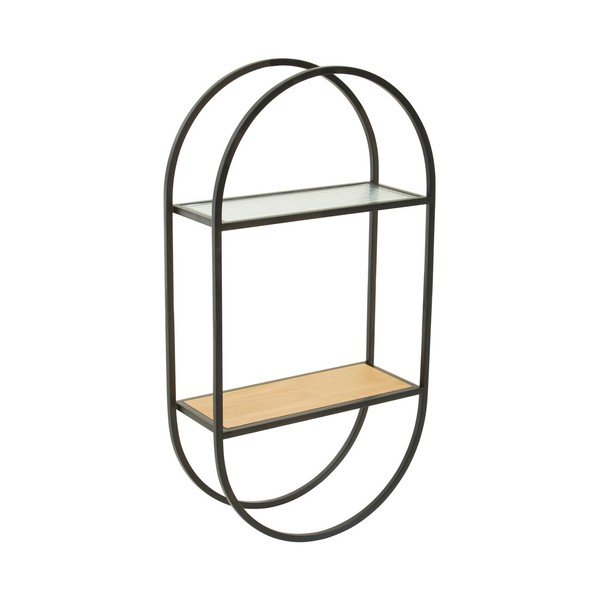 Mensola nera/di colore naturale in metallo con ripiani multipli 35 cm Mataram – Premier Housewares