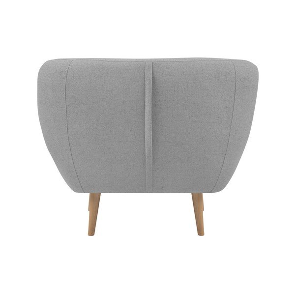 Poltrona grigio chiaro con gambe chiare Sicile - Mazzini Sofas-image-2