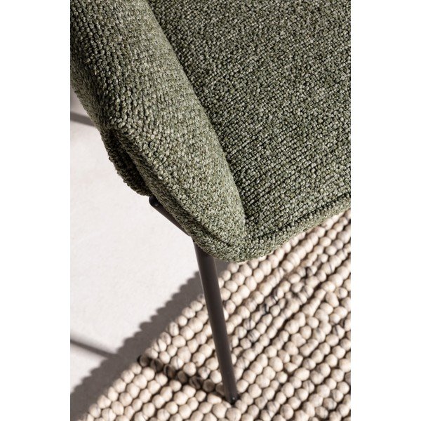 Sedia da pranzo verde imbottito con braccioli Suma – MOME-image-3
