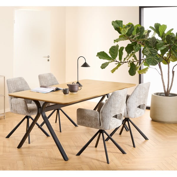 Tavolo da pranzo con piano effetto rovere 100x200 cm Bristol – Actona-image-1