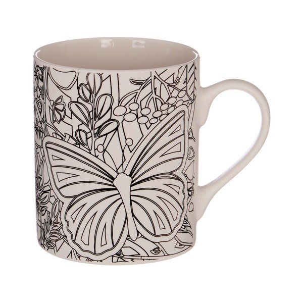 Set di 6 pennarelli e tazza per marcatura fai da te, Butterflies - Premier Housewares-image-1