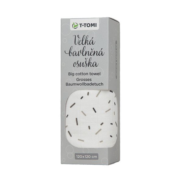 Asciugamano in cotone per bambini Tetra Grey Lines, 120 x 120 cm Tetra Grey lines - T-TOMI-image-1