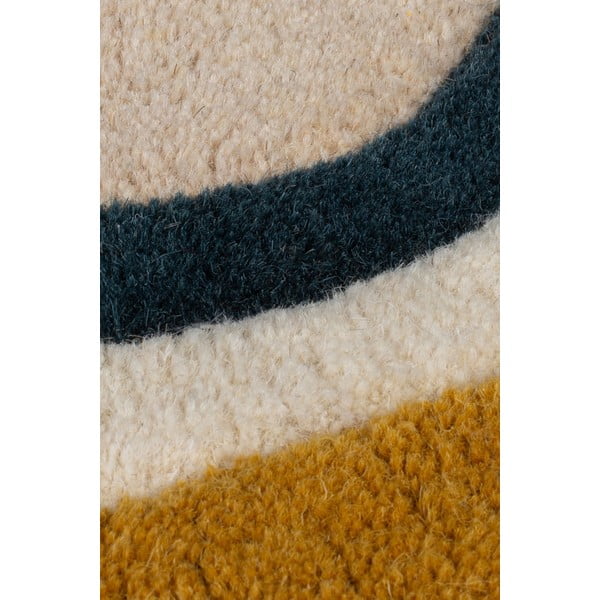 Tappeto in lana tessuto a mano color crema 200x290 cm Leo Scallop - Flair Rugs-image-2