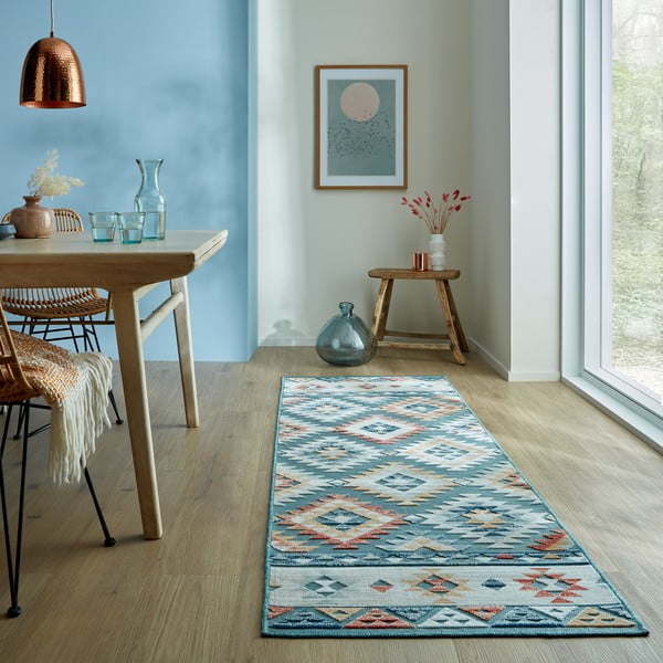 Passatoia blu per esterni 80x230 cm Avery Blue - Flair Rugs-image-1