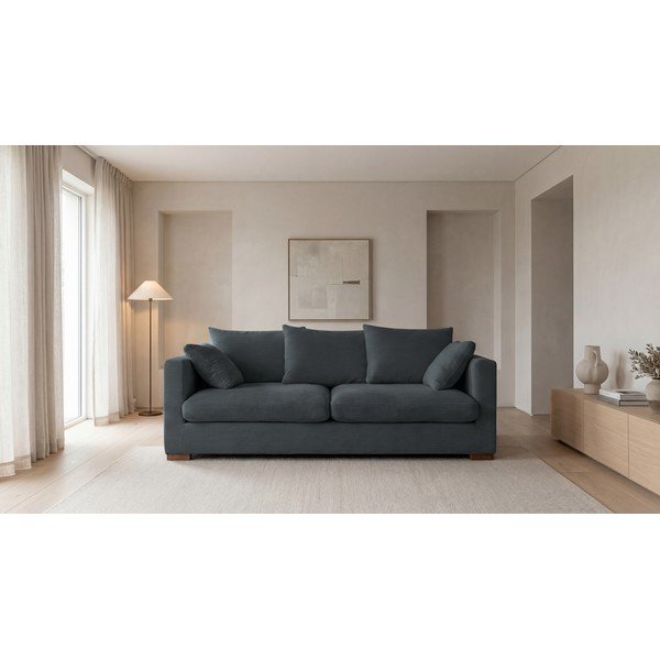 Divano in velluto a coste grigio 220 cm Comfy - Scandic-image-4
