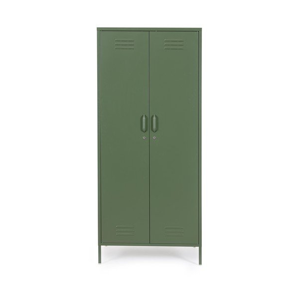 Armadietto verde scuro in metallo con chiusura a chiave 80x185x50 cm Cambridge – Yes Everyday