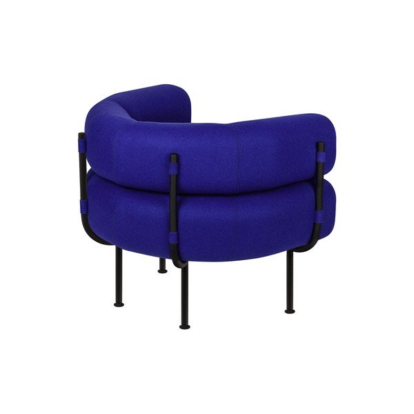 Poltrona blu con rivestimento in lana Ubi – noo.ma-image-2