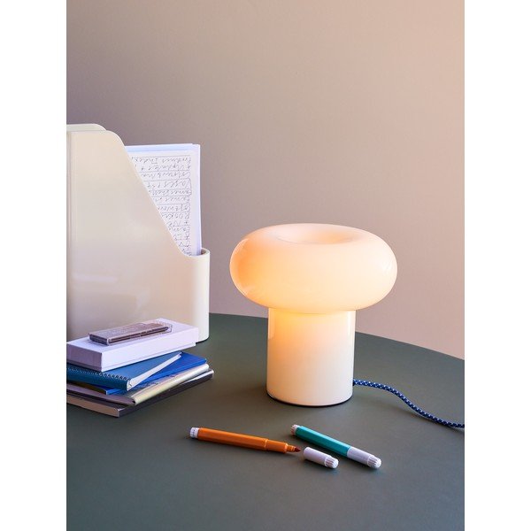 Lampada da tavolo verde chiaro in vetro (altezza totale 22 cm) Hues – Hübsch-image-1