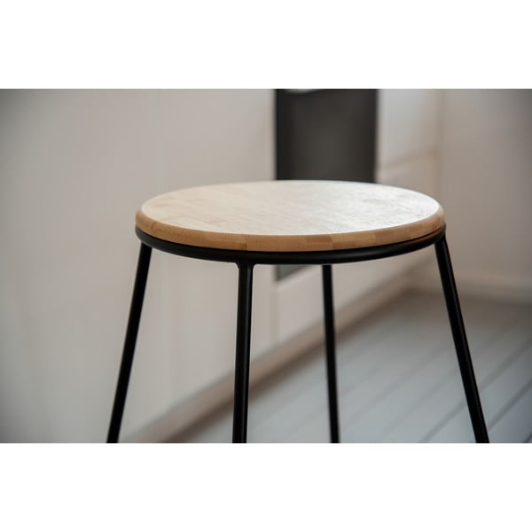 Sgabelli da bar in colore nero-naturale in set di 2 (altezza seduta 70 cm) Loft - Wenko-image-3