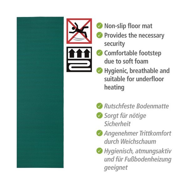 Tappeto da bagno in plastica verde scuro 65x200 cm Petrol - Wenko-image-4