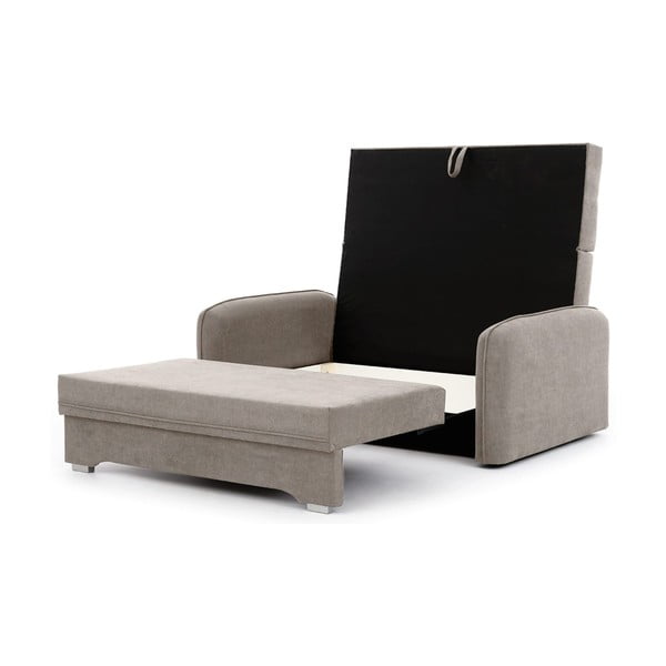 Divano beige allungabile/con contenitore e rivestimento in ciniglia 155 cm Laine – ELTAP-image-2