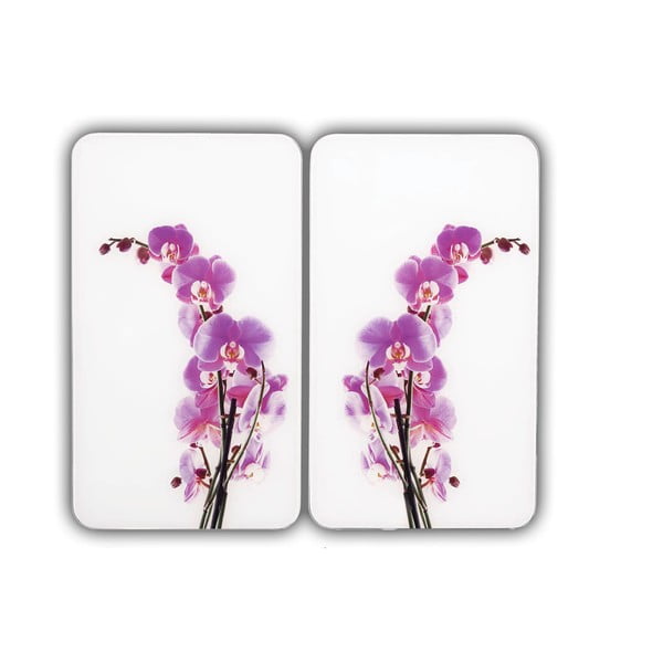 Set di 2 copri stufe in vetro Orchidea, 52 x 30 cm Orchid Blossom - Wenko