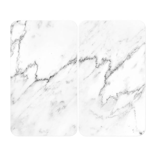 Set di 2 copri stufe in vetro, 52 x 30 cm Marble - Wenko