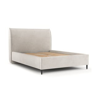 Letto matrimoniale imbottito crema con spazio contenitivo e rete 180x200 cm Shell - Maison de Rêve