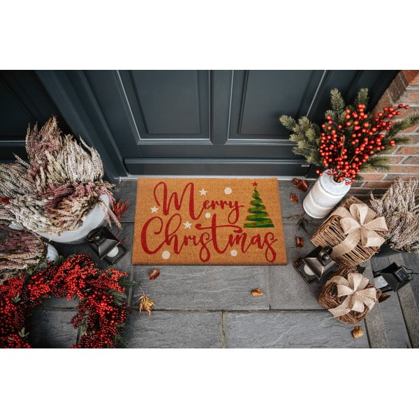 Zerbino in fibre di cocco a tema Natale 40x70 cm Merry Christmas – Hanse Home-image-1