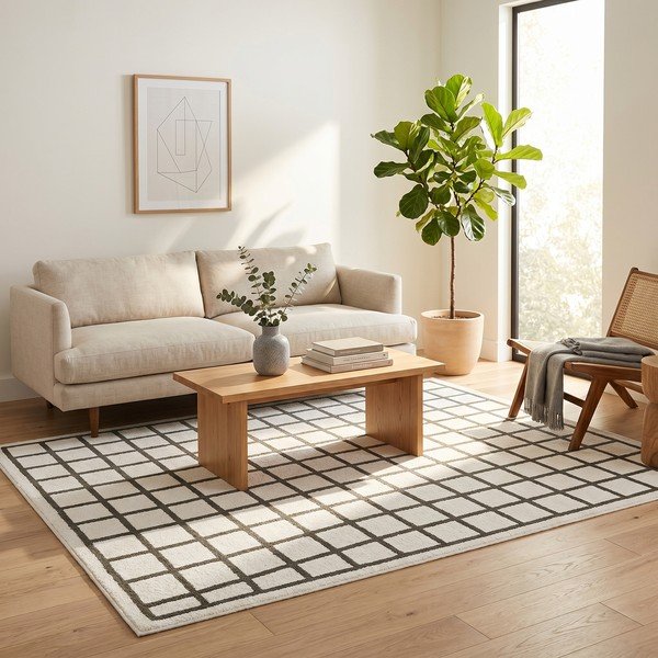 Tappeto verde scuro/crema 160x230 cm Picnic - ESTE-image-2