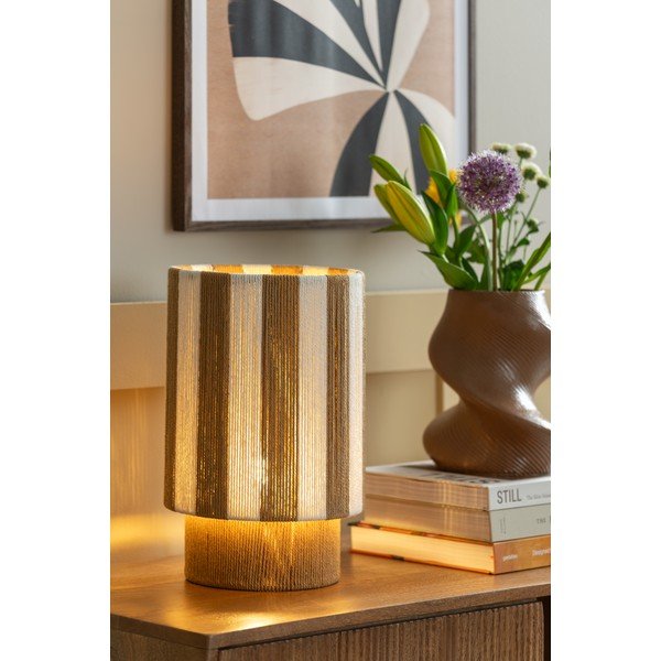 Lampada da tavolo bianca/di colore naturale con rivestimento in corda (altezza totale 35 cm) Vienna Stripes – Leitmotiv-image-1