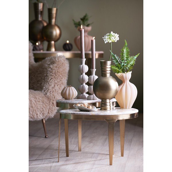 Tavolino da salotto color bronzo/grigio tortora con piano in marmo 39x65 cm Giulio – Light & Living-image-1