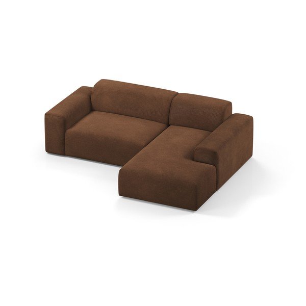 Divano angolare in velluto a coste marrone, 250 cm, angolo destro Karen - Marie Claire Home-image-3