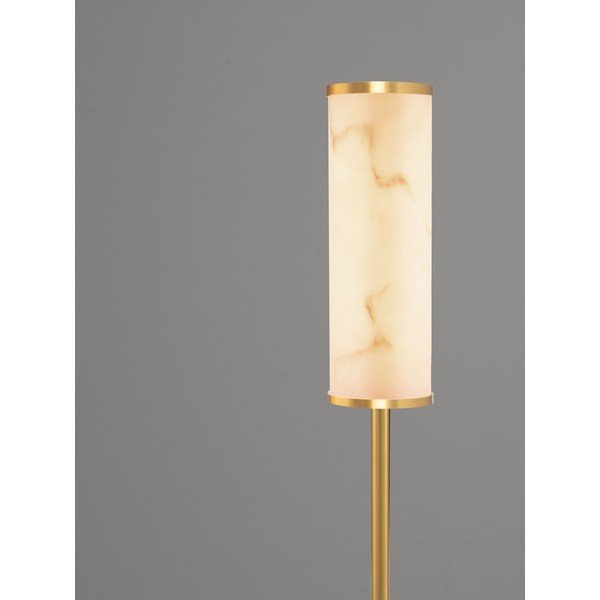 Lampada da tavolo LED bianca/color ottone con effetto marmo (altezza totale 49 cm) Nolia – Nova Luce-image-1