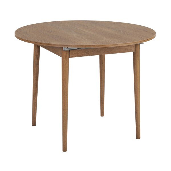 Tavolo da pranzo rotondo con effetto rovere allungabile con estensione ø 100 cm Viona – Kalune Design