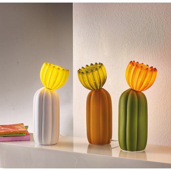 Decorazione luminosa arancione con alimentazione a corrente ø 10 cm Cactus – Brandani-image-1