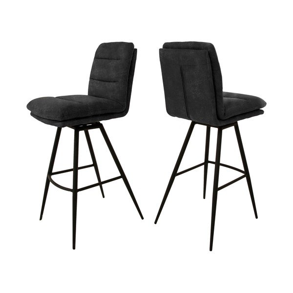 Sgabello da bar grigio scuro Uri - Canett-image-2