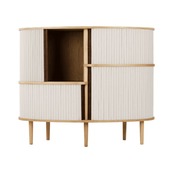 Armadietto beige/di colore naturale con effetto rovere con ante scorrevoli 120x100x50 cm Audacious – UMAGE-image-4