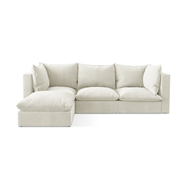 Divano angolare beige (con penisola a sinistra/con chaise lounge) Manao – Makamii