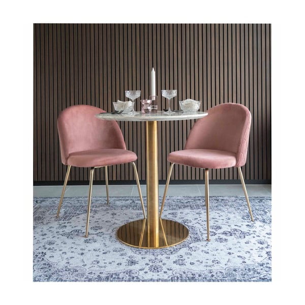 Tavolo da pranzo rotondo con piano in marmo ø 70 cm Bolzano - House Nordic-image-2