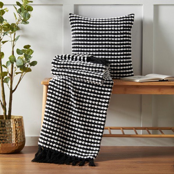 Coperta nera 125x150 cm Stab Stitch – Catherine Lansfield-image-4