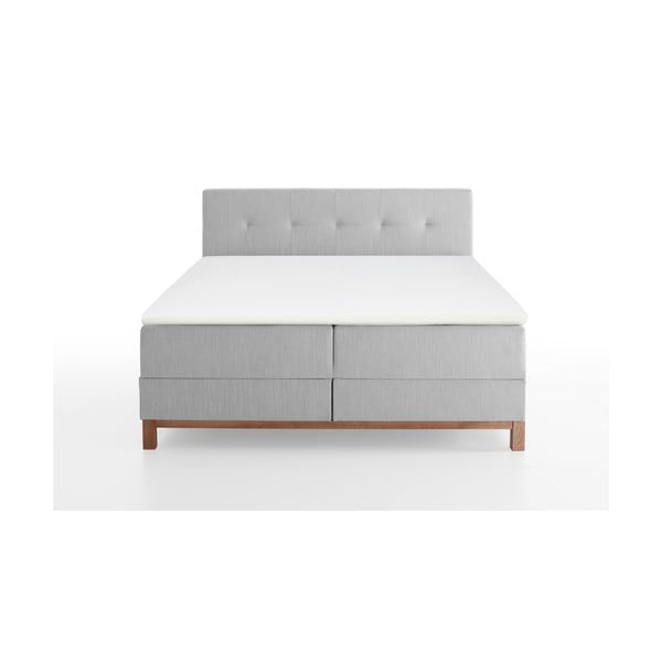 Letto boxspring grigio chiaro con contenitore 160x200 cm Catania - Meise Möbel-image-4