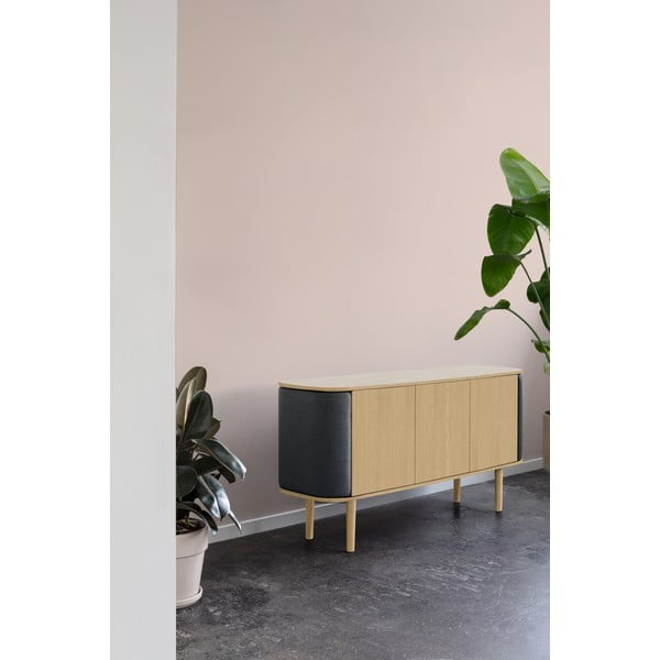 Cassettiera bassa in rovere decorato in colore antracite-naturale 150x75 cm Treasures - UMAGE-image-1