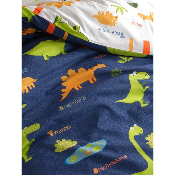 Set copripiumino e federa da bambini blu per letto singolo 140x200 cm Dinolar – Mijolnir-image-1