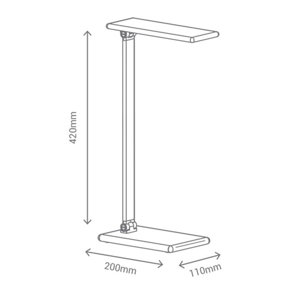 Lampada da tavolo grigia con luce LED Hawking - SULION-image-3