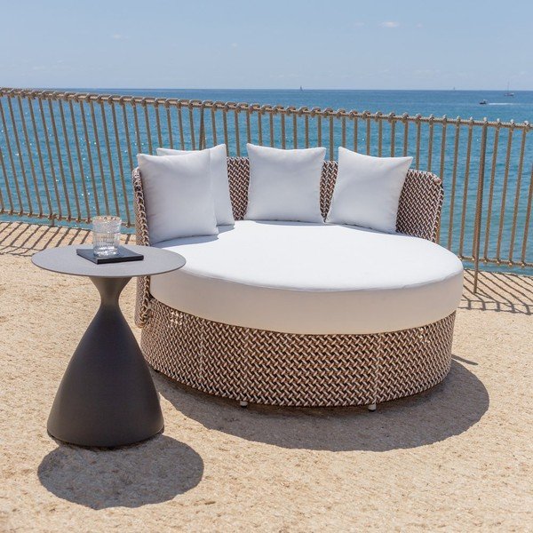 Letto da giardino bianco e beige Nadia - LDK Garden-image-1