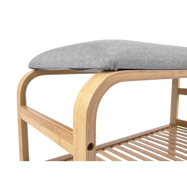 Scarpiera con seduta di colore naturale in bambù Dure – Leitmotiv-image-3