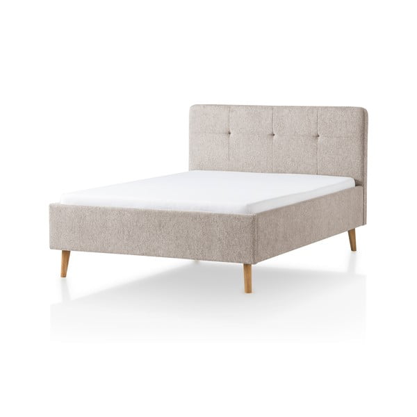 Letto matrimoniale imbottito grigio-marrone 140x200 cm Smart - Meise Möbel