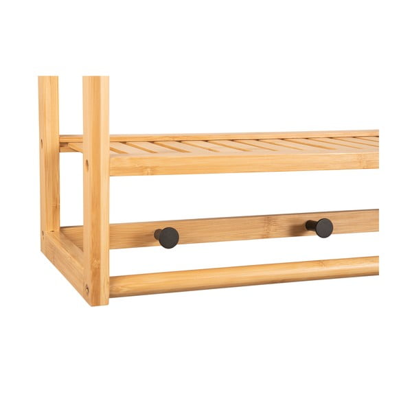 Appendiabiti da parete in bambù di colore naturale con ripiano Sheer - Leitmotiv-image-3