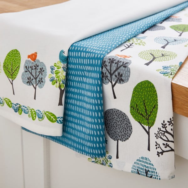 Asciugamani in cotone in set da 3 45x65 cm Forest Birds - Cooksmart ®-image-1