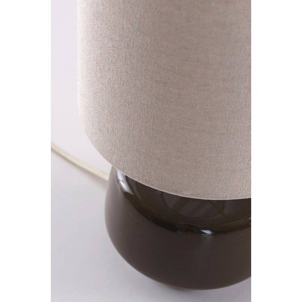 Lampada da tavolo marrone/color crema in ceramica (altezza totale 29 cm) Laila – Jotex-image-4
