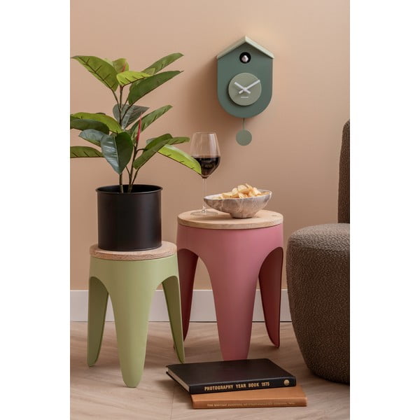 Set di sgabelli verdi/rosa in metallo 2 pz Double Funky – Leitmotiv-image-1