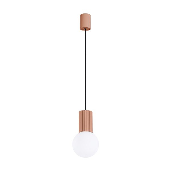Lampadario marrone chiaro con paralume in vetro ø 12 cm Orbital – Sollux