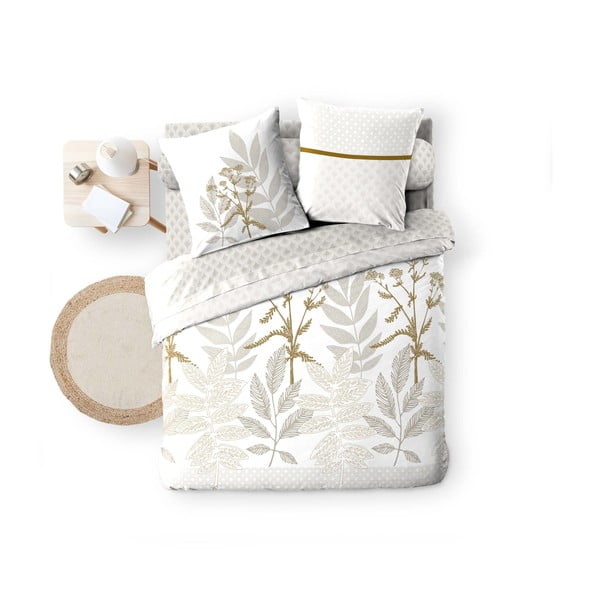 Set copripiumino e federa beige in cotone per letto matrimoniale ed esteso con lenzuolo incluso/6 pezzi 240x220 cm Raoni – douceur d'intérieur-image-3