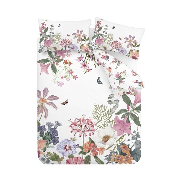 Biancheria da letto singola in cotone rosa e bianco 135x200 cm Exotic Garden - RHS
