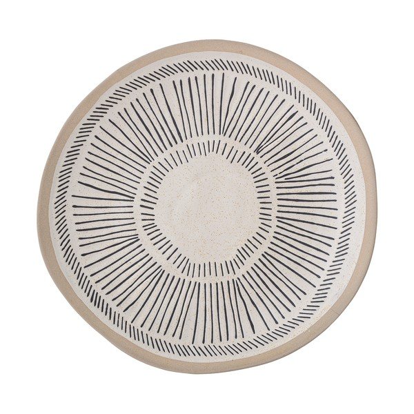 Piatto in gres bianco e nero , ø 26 cm Eliana - Bloomingville