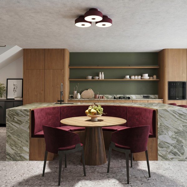 Plafoniera burgundy in acciaio ø 30 cm Omiq – Sollux-image-1