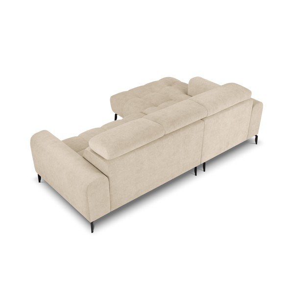 Divano angolare in velluto beige (angolo sinistro) Nico - Milo Casa-image-4